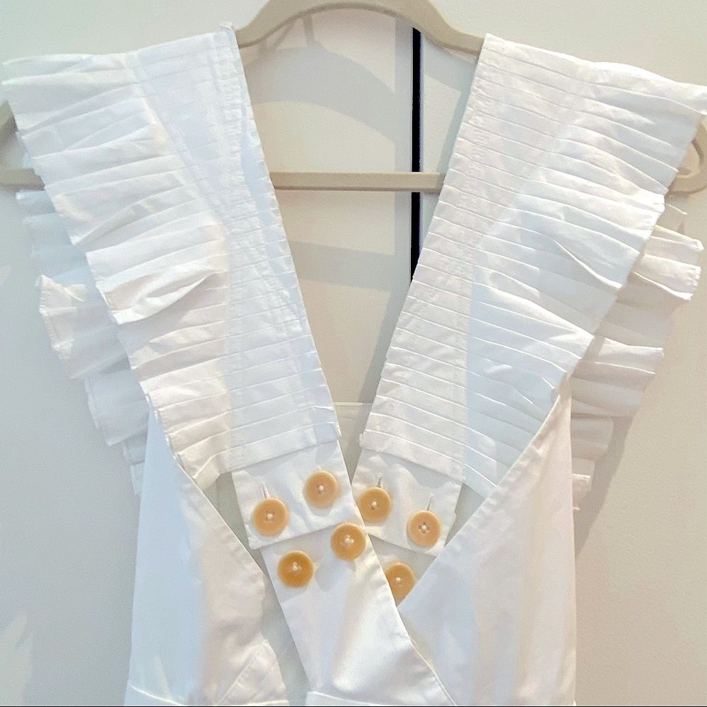 Tibi Flamenco Pleated Cotton Culottes Jumpsuit - Picture 9 of 12